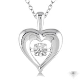 1/20 ctw Diamond Emotion Pendant in Sterling Silver with Chain
